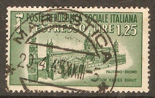 Social Republic 1944 1l.25 Green Express Letter Stamp. SGE116.